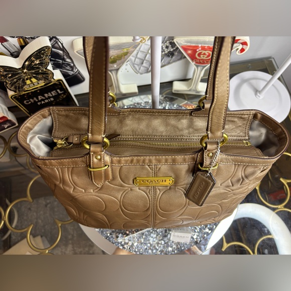 Coach 2012 Gallery copper Embossed Leather Tote EUC - Picture 6 of 15